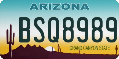 AZ license plate BSQ8989