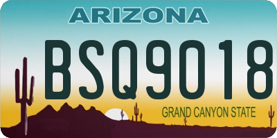 AZ license plate BSQ9018