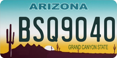 AZ license plate BSQ9040