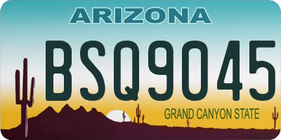 AZ license plate BSQ9045