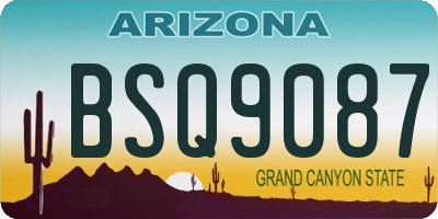 AZ license plate BSQ9087