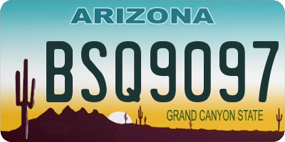 AZ license plate BSQ9097