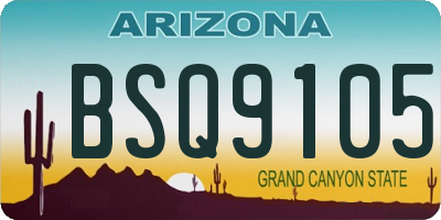 AZ license plate BSQ9105