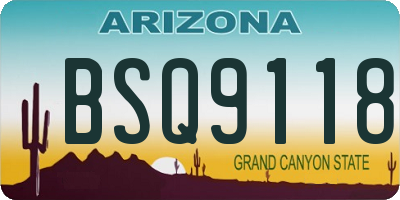 AZ license plate BSQ9118