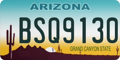 AZ license plate BSQ9130