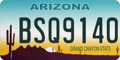 AZ license plate BSQ9140