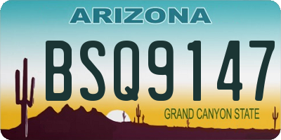 AZ license plate BSQ9147