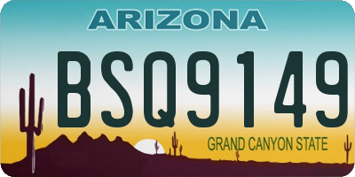 AZ license plate BSQ9149