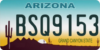 AZ license plate BSQ9153
