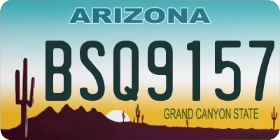 AZ license plate BSQ9157