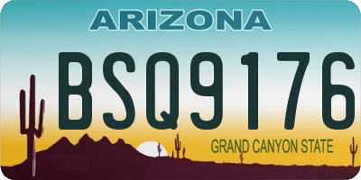 AZ license plate BSQ9176