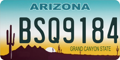 AZ license plate BSQ9184