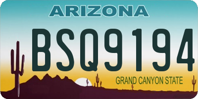 AZ license plate BSQ9194