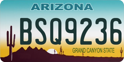 AZ license plate BSQ9236