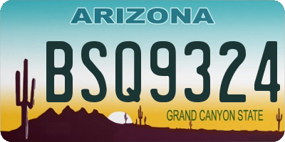 AZ license plate BSQ9324