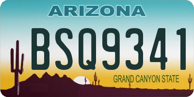 AZ license plate BSQ9341