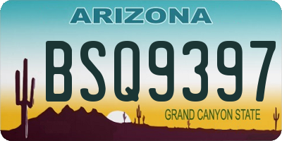 AZ license plate BSQ9397