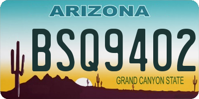 AZ license plate BSQ9402