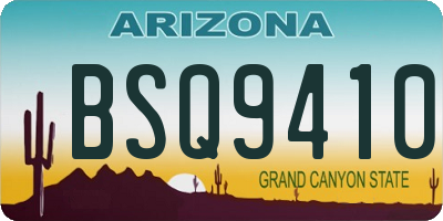 AZ license plate BSQ9410