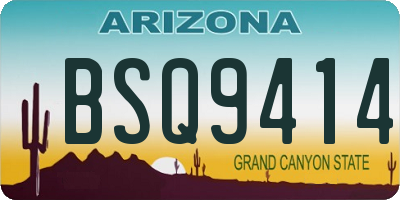 AZ license plate BSQ9414