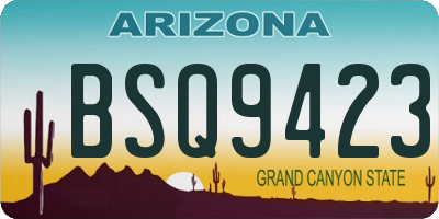 AZ license plate BSQ9423