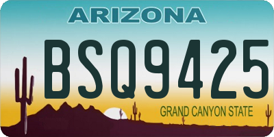 AZ license plate BSQ9425