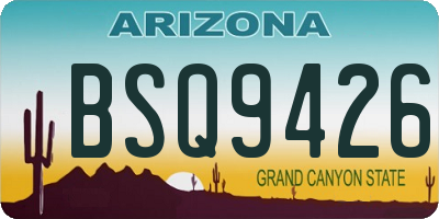 AZ license plate BSQ9426