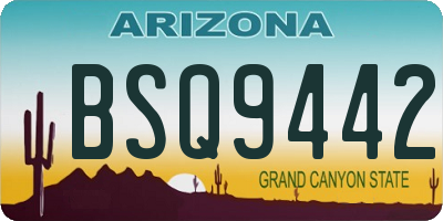 AZ license plate BSQ9442