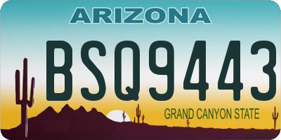 AZ license plate BSQ9443