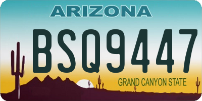 AZ license plate BSQ9447