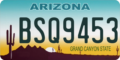 AZ license plate BSQ9453