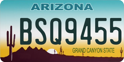 AZ license plate BSQ9455