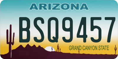 AZ license plate BSQ9457