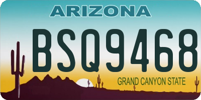 AZ license plate BSQ9468