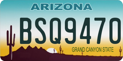 AZ license plate BSQ9470