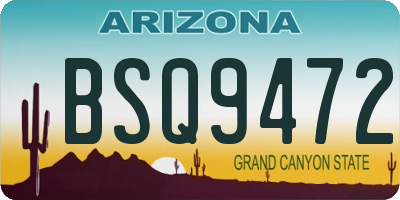 AZ license plate BSQ9472