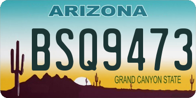 AZ license plate BSQ9473