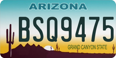 AZ license plate BSQ9475