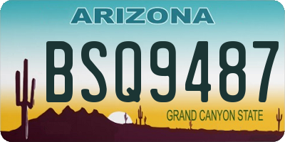 AZ license plate BSQ9487