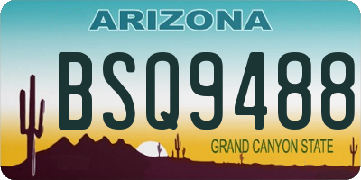 AZ license plate BSQ9488