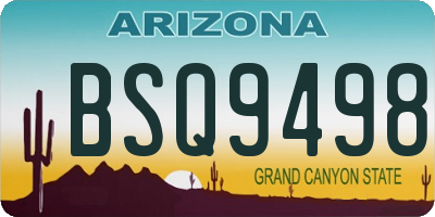 AZ license plate BSQ9498