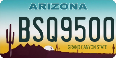 AZ license plate BSQ9500