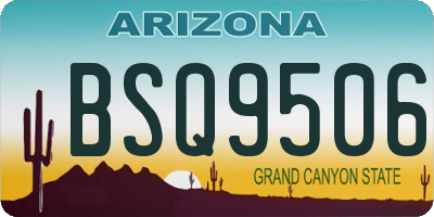 AZ license plate BSQ9506