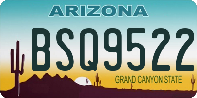 AZ license plate BSQ9522