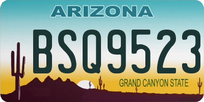 AZ license plate BSQ9523