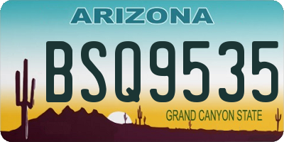 AZ license plate BSQ9535