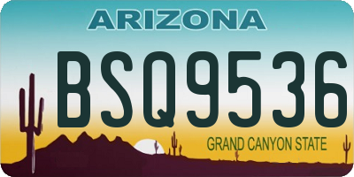 AZ license plate BSQ9536