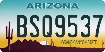 AZ license plate BSQ9537