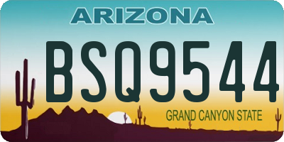 AZ license plate BSQ9544