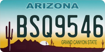 AZ license plate BSQ9546